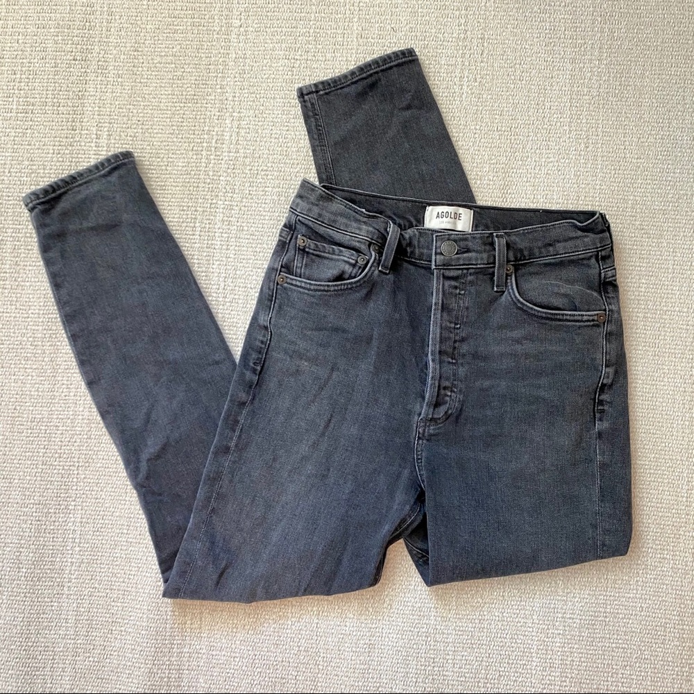 Agolde high-waisted washed black jeans